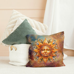 Coussin Art numérique de face solaire cosmique