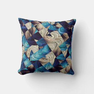Coussin Art numérique motif abstrait. image bleue Abstrait