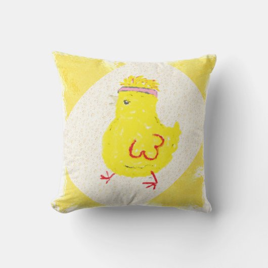 Coussin Art numérique poulet Animé (Recto)