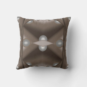 Coussin Art ombré ton terreux concentrique à bord dentelé