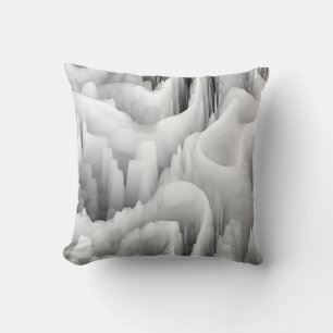 Coussin art onde fractale abstraite fond monochrome flou