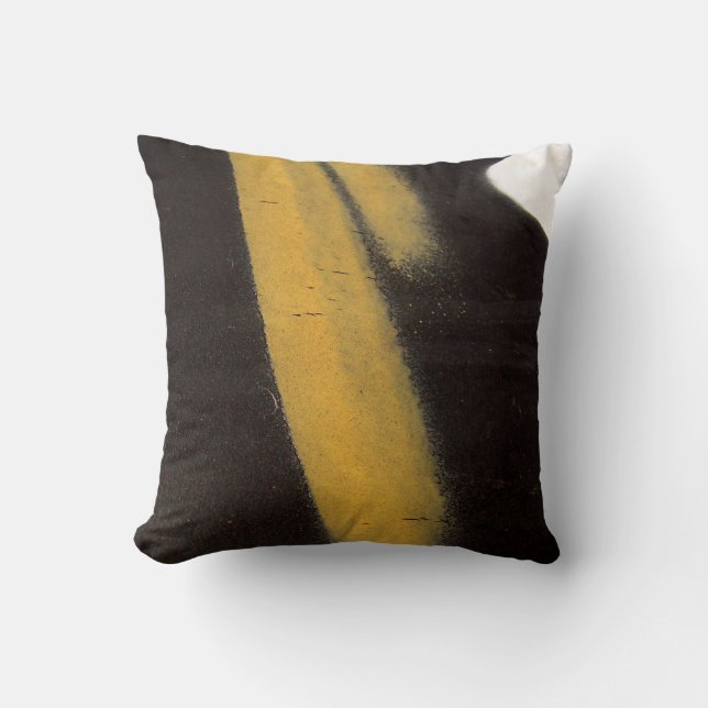 Coussin Art original : "macroffiti : jaune, noir et blanc (Recto)