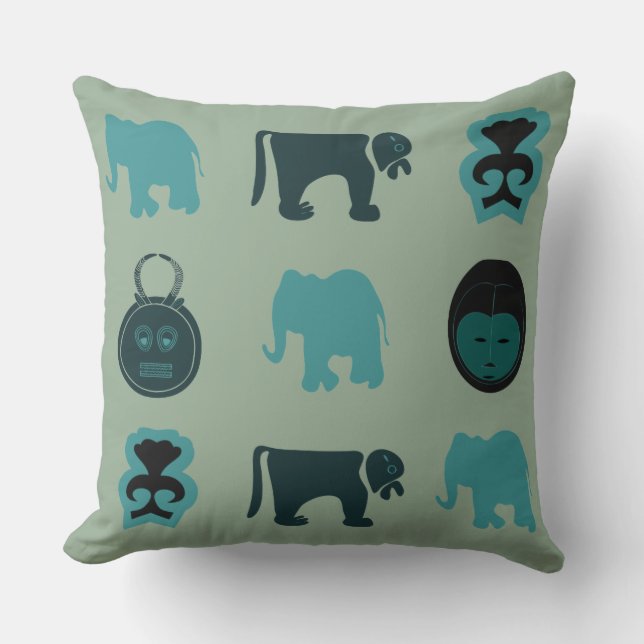 Coussin Art ornemental africain abstrait (Recto)