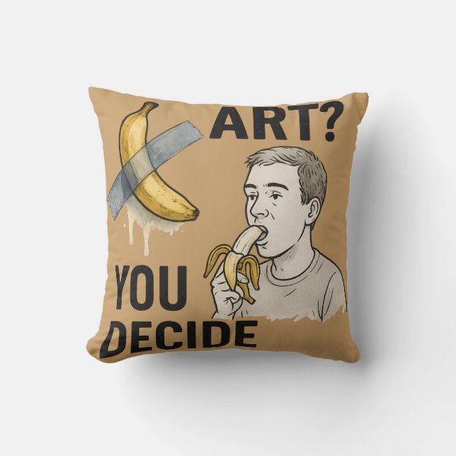 Coussin Art ou Snack ? Le débat sur la banane (Recto)
