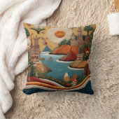 Coussin Art Paysager De Style Brodé Vibrant (Couverture)