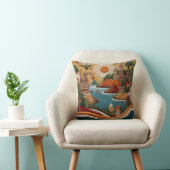 Coussin Art Paysager De Style Brodé Vibrant (Chaise)