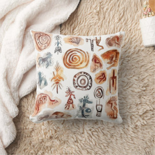 Coussin Art pétroglyphe antique