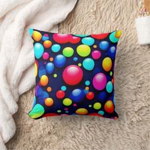 Coussin Art Pop Bulles Vibrant