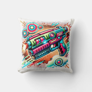 Coussin Art Pop Rétro Rayon Coloré Sci-Fi Futuriste