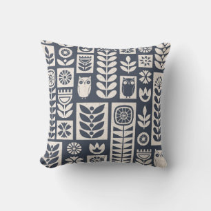 Coussin Art populaire scandinave sans couture motif vintag