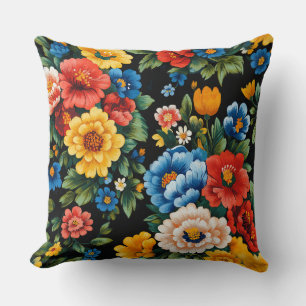 Coussin Art populaire ukrainien floral coloré