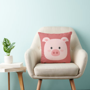 Coussin Art pour l'anniversaire des enfants cochon