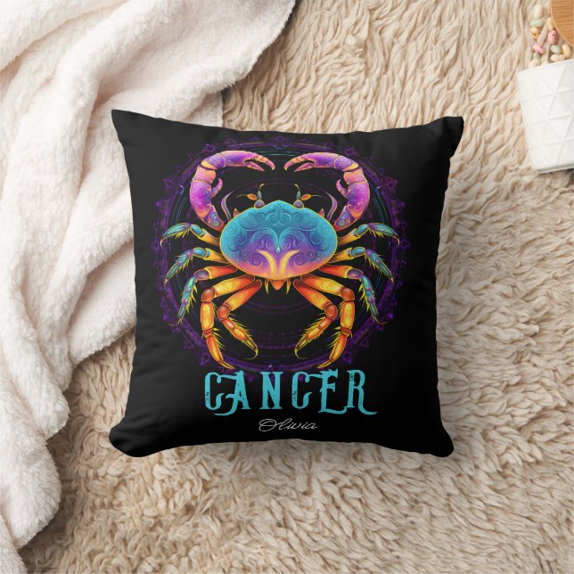 Coussin Art psychédélique Cancer Nom du zodiaque (Couverture)