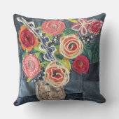 Coussin art quilt designed roses bouquet pillow with sunfl (Verso)