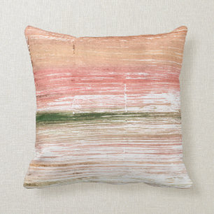 Coussin Art rose et vert