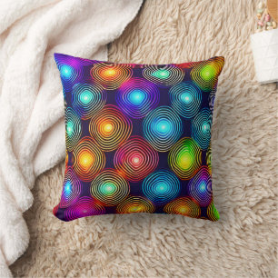 Coussin Art Spiral Abstrait Multicolore Vibrant
