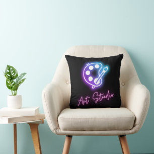 Coussin Art Studio Neon Line Art
