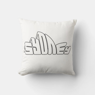 Coussin Art textuel à bulles rétro sur Sydney