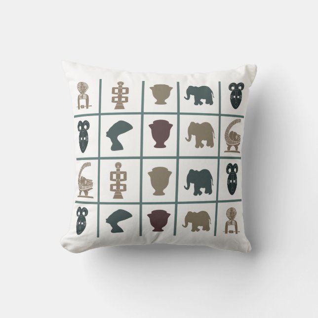 Coussin art tribal africain Abstrait (Recto)