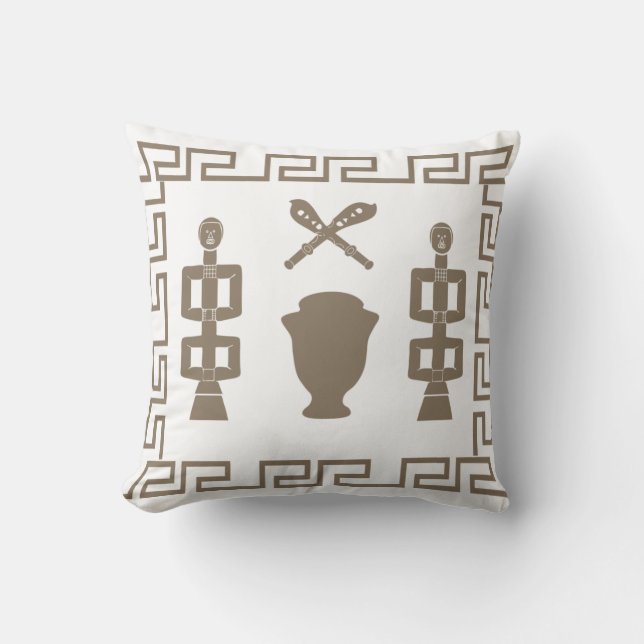 Coussin Art tribal africain abstrait (Recto)