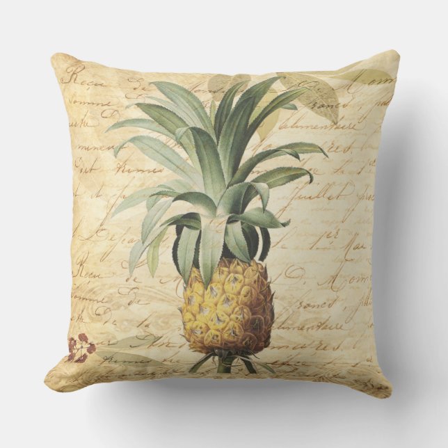 Coussin Art tropical rustique de l'ananas (Recto)