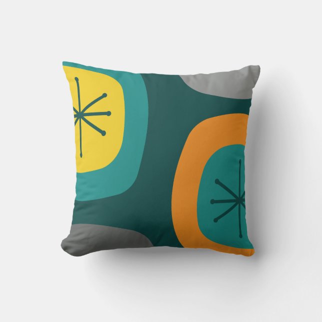 Coussin Art Turquoise des années 1950 (Recto)