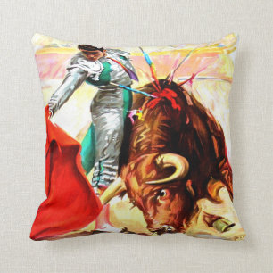 Coussin Art vintage de carte postale d'affiche espagnole