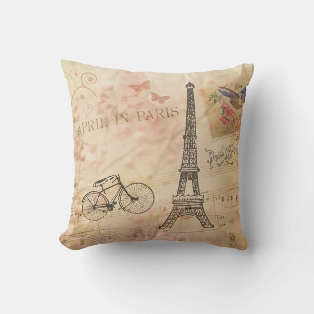 Coussin Art vintage de Tour Eiffel (Recto)