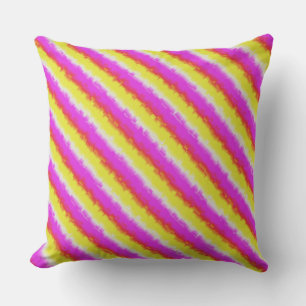 Coussin Artdeco rose Jaune Artdeco Arc-en-ciel rayures