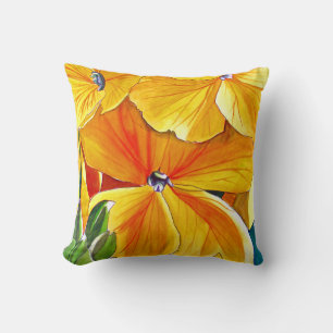 Coussin Arte à fleurs jaune