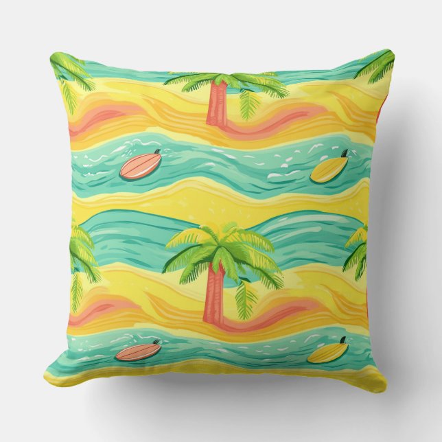 COUSSIN ARTICLES THÉMATIQUES ORANGE VERT JAUNE ÉTÉ (Recto)