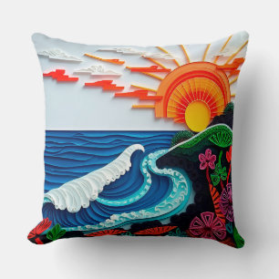 Coussin Artisanat coloré en papier enroulé