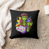Coussin Artiste de peinture hippie Alien spatial (Couverture)
