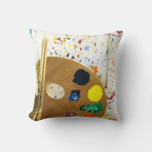 Coussin Artistes Peinture Splatter et Palette de Peinture