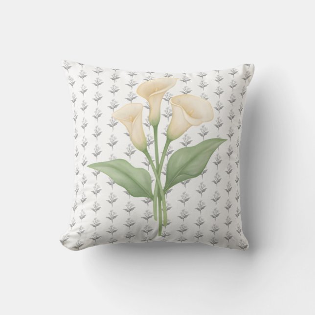 Coussin Artistic Botanical Calla Lily Flower Accent (Recto)