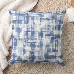 Coussin Artistic Main peinte aquarelle bleu et blanc