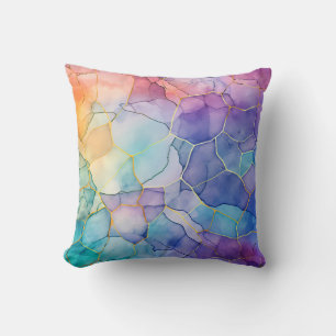Coussin Artistic Rainbow Alcohol et Encre