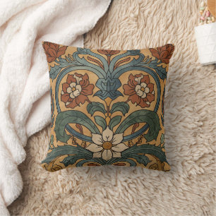 Coussin Arts & Crafts Artisanat de style mission vintage 