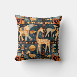 Coussin Arts et artisanat inspiré des animaux safari