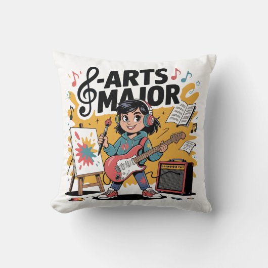 Coussin Arts - Illustration de dessin majeur - création un (Recto)
