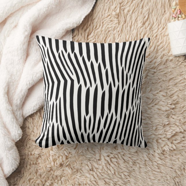 Coussin Artsy Abstrait noir et blanc (Couverture)