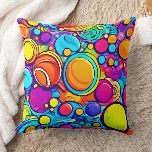 Coussin Artwork de bulles Abstraites dynamiques (Couverture)