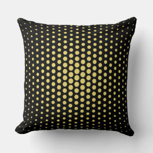 Coussin Arylide jaune Techno Dots moderne Noir