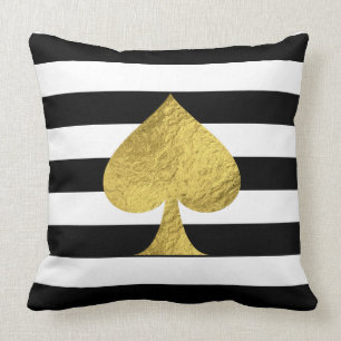 Coussin As de pique de feuille d'or