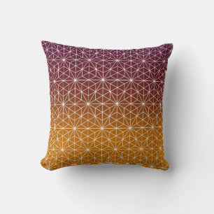 Coussin Asanoha japonais traditionnel Imprimé Bourgogne et