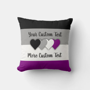 Coussin Asexualité drapeau de la fierté avec le coeur lanc