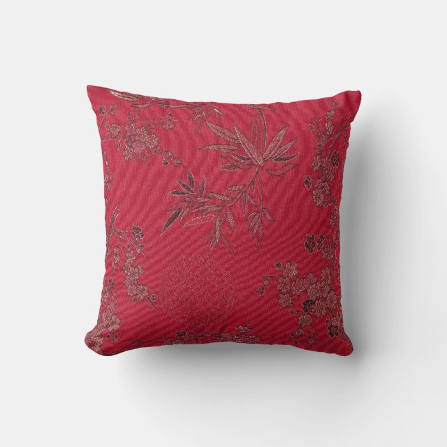 Coussin asiatique rouge d'Inpired (Recto)