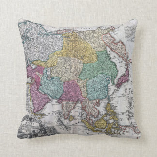 Coussin asiatique vintage de carte