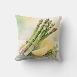 Coussin Asparagus Aquarelle au Citron