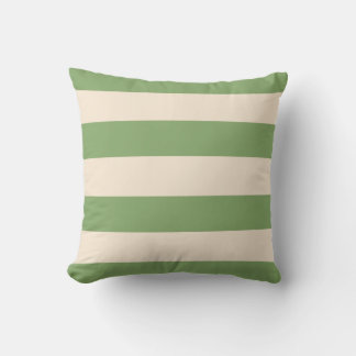 Coussin Asparagus Vert et Rayures Blanc Antique